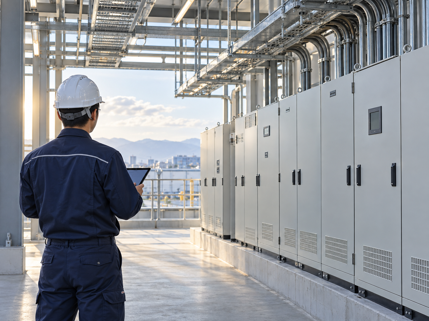 電気設備工事の施工現場
